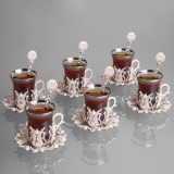 251 decorated silver color Ahsen tea set